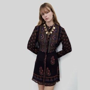 Zara Embroidered dress size large